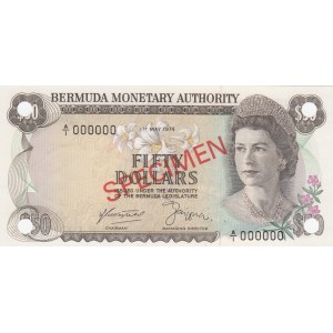 Bermuda, 50 Dollars, 1974, UNC, p32s, SPECIMEN