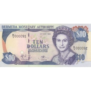 Bermuda, 10 Dollars, 1999, UNC, p42d (very low number)