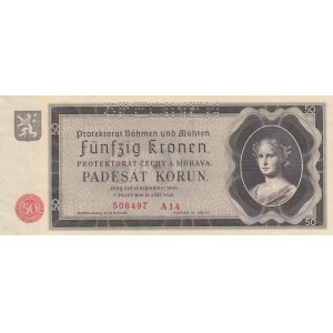 Bohemia and Moravia, 50 Korun, 1940, UNC, p5s, SPECIMEN