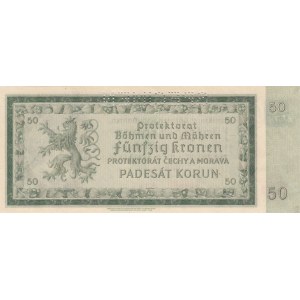 Bohemia and Moravia, 50 Korun, 1940, UNC, p5s, SPECIMEN