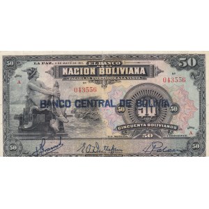 Bolivia, 50 Bolivianos, 1911, VF (+), p110