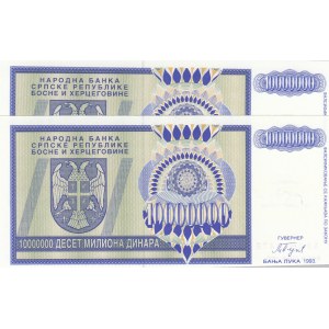 Bosnia Herzegovina, 10 Millard Dinara, 1993, UNC, p148a, ( Total 2 Consecutive Banknotes)