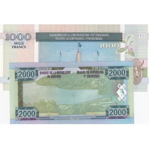 Burundi, 1000 Francs and 2000 Francs, 2006/ 2008, UNC, p39d/ p47