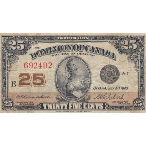 Canada, 25 Cents, 1923, POOR