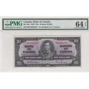 Canada, 10 dollars, 1937, UNC, p24b
