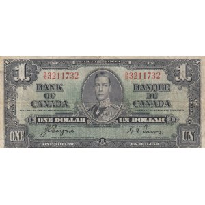 Canada, 1 Dollar, 1937, POOR, p58e