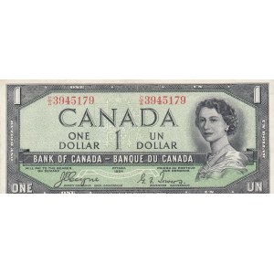 Canada, 1 Dollar, 1954, AUNC, p66a