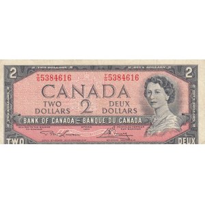 Canada, 2 Dollars, 1954, VF, p76d