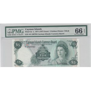 Cayman Islands, 5 Dollars, 1972, UNC, p2a