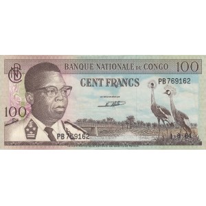 Congo Democratic Republic, 100 Francs, 1964, AUNC, p6a