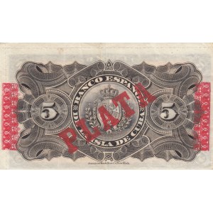 Cuba, 5 Peso, 1896, VF (+), p48