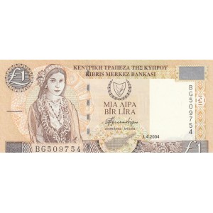 Cyprus, 1 Lira, 2004, UNC, p60