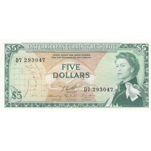 East Caribbean States, 5 Dollars, 1974, UNC, p14h2