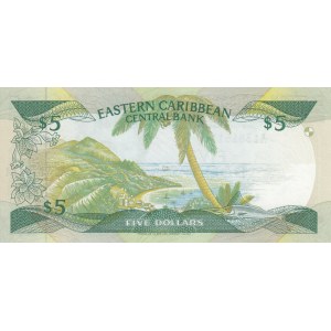 East Caribbean States, 5 Dollars, 1986-1988, UNC, p18m