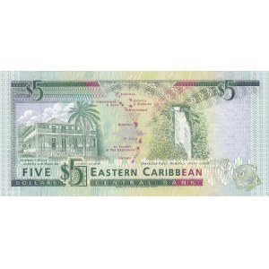 East Caribbean States, 5 Dollars, 1993, UNC, p26v