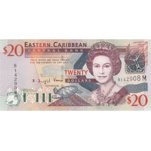 East Caribbean States, 20 Dollars, 2000, UNC, p39m