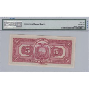 Ecuador, 5 Sucres, 1938, UNC, p84b