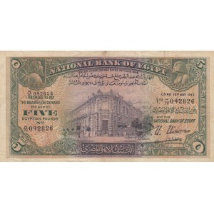 Egypt, 5 Pounds, 1943, VF, p19c