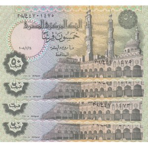 Egypt, 50 Piastres, 2008, UNC, p62, (Total 4 banknotes)fdz