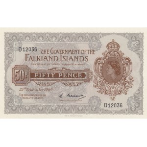 Falkland Islands, 50 Pence, 1969, UNC, p10a