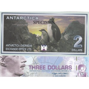 Antarctica, 2 Dollars and 3 Dollars, 1999/ 2007, UNC
