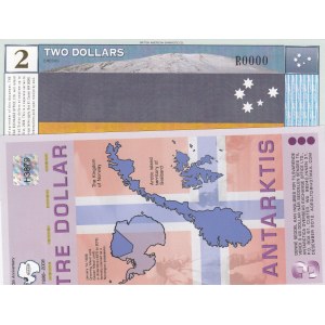 Antarctica, 2 Dollars and 3 Dollars, 1999/ 2007, UNC