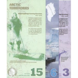 Arctic Territories, 3 Dollars, 6 Dollars and 15 Dollars, 2011/ 2013/ 2011, UNC