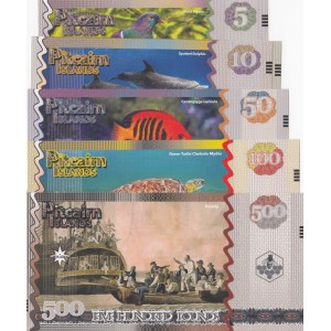 Pitcairn Island, 5 Dollars, 10 Dollars, 20 Dollars, 50 Dollars, 100 Dollars and 500 Dollars, 2018, UNC, FANTASY BANKNOTES, (Total 6 banknotes)