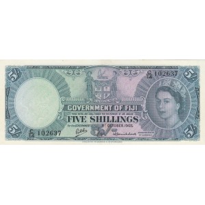 Fiji, 5 Shillings, 1965, UNC,p51e