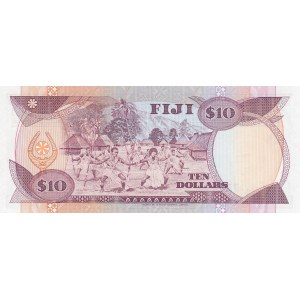 Fiji, 10 Dollars, 1989, AUNC, p92
