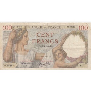 France, 100 Francs, 1940, VF (-), p94