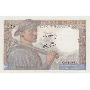 France, 10 Francs, 1944, UNC (-), p99c