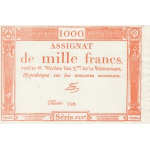 France, Assginat, 1000 Francs, 1795, UNC, pA80