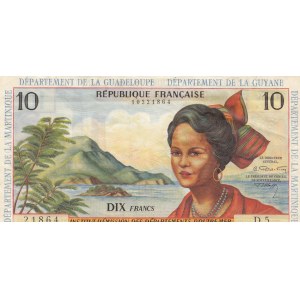 French Antilles, 10 Francs, 1964, VF(+), p8b