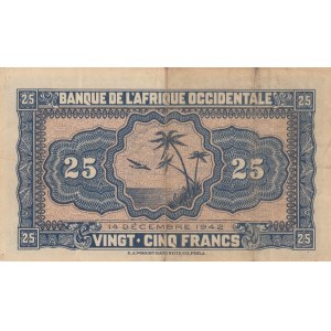 French West Africa, 25 Francs, 1942, FINE, p30a