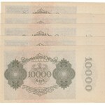 Germany, 10000 Mark, 1922, UNC, p71, (Total 5 Consecutive Banknotes)