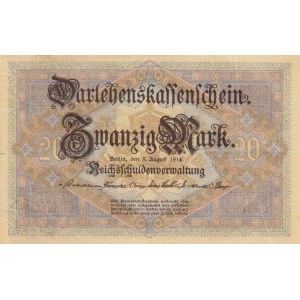 Germany, 20 Mark, 1914, VF (+), p48b