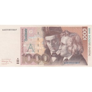 Germany, 1000 Mark, 1991, AUNC, p44a