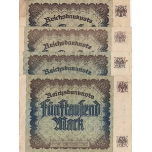 Germany, 5000 Mark, XF, p81, (Total 4 banknotes)