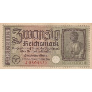 Germany, 20 Reichsmark, 1940-45, AUNC (-), Pr139