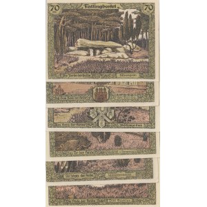 Germany, Notgeld, 50-60-70-80-90-100 Pfennig, 1921, UNC, (Total 6 banknotes)