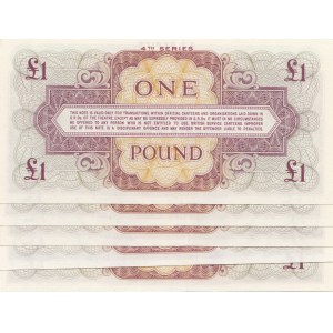 British Armed Forces, 1 Pound, 1962, UNC, (Total 5 banknotes)