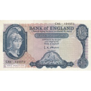 Great Britain, 5 Pounds, 1957-1961, UNC, p371a