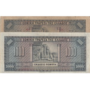 Greece, 1000 Drachmas, 1926, FINE, (Total 2 Banknotes)