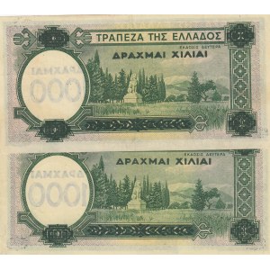 Greece, 1000 Drachmai, 1939, UNC, p111a, (Total 2 Banknotes)