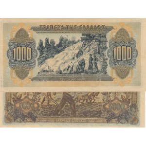 Greece, 1000 Drachmai and 5000 Drachmai, 1941 / 1942, XF (+) / AUNC (-), p117 / p119, (Total 2 banknotes)