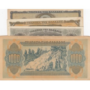 Greece, 4 Pieces Mixing Condition Banknotes