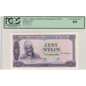 Guinea, 100 Sylis, 1971, UNC,p19