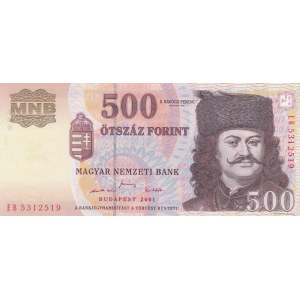 Hungary, 500 Forint, 2001, UNC, p188a