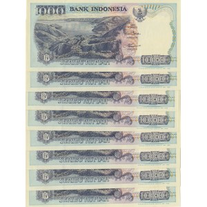 Indonesia, 1000 Rupiah, 1992, UNC, p129, (Total 8 consecutive banknotes)
